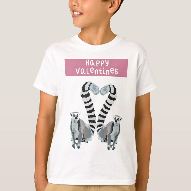 T-shirt L est pour Lemur Valentines (Devant)