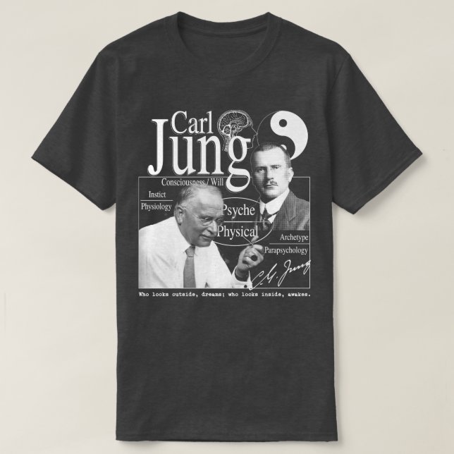 T-shirt L Jung Inspiré Psychologie Psychédélique Abstraite (Design devant)