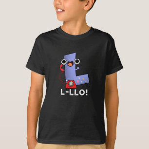 T-shirt L-llo Funny Lettre L Pun Dark BG