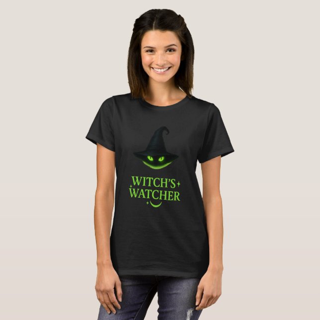 T-shirt L’observateur de la sorcière - Yeux de chat mystiq (Devant entier)