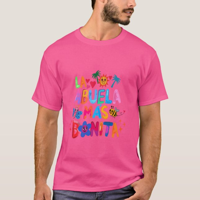 T-shirt La Abuela Más Bonita Abuela Latina Grand-mère Sp (Devant)