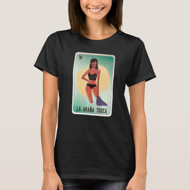 T-shirt La Araña Toxica Mexicaine Slang Loterie Cartes de  (Devant)