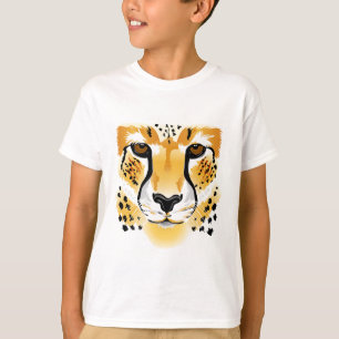 T-shirt La bande dessinée de visage de guépard badine la