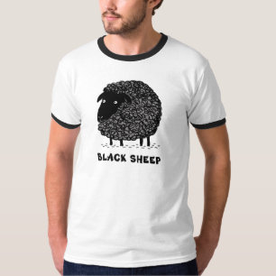 T-shirt La bande dessinée Wooly fraîche noire de moutons