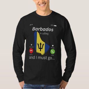 T-shirt La Barbade appelle et je dois aller Carte de la Ba