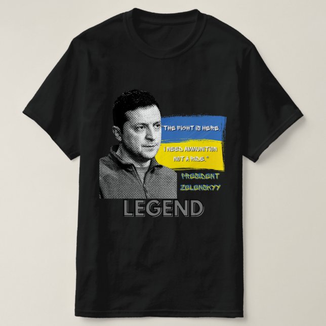 T-shirt La bataille est ici Le Président ukrainien Zelensk (Design devant)