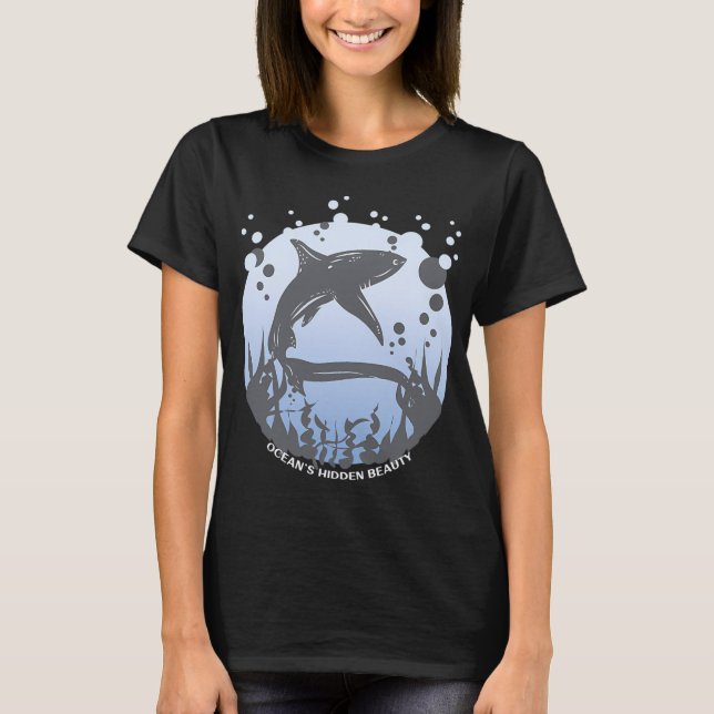 T-shirt La beauté cachée de l'océan - Requin (Devant)