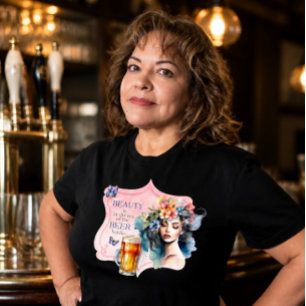 T-shirt La beauté dans l'œil du détenteur de bière Vintage