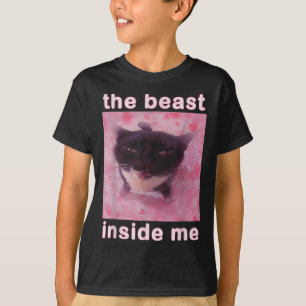 T-shirt La bête en moi drôle Mème de chat Sarcastique Inap