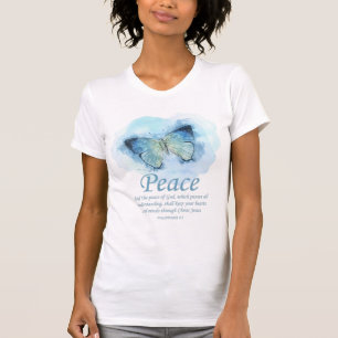 T-shirt La Bible chrétienne des femmes Verse Papillon : P
