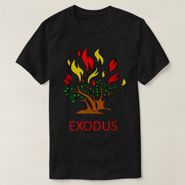 T-shirt La Bible de l'Ancien Testament de Moïse en feu Exo (Design devant)