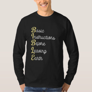 T-shirt La Bible Instructions De Base Avant De Quitter La