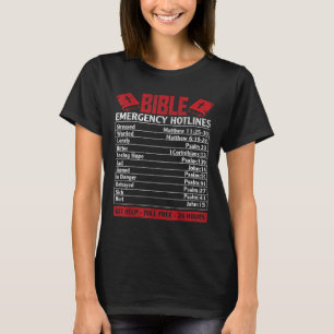 T-shirt La Bible numéros d'urgence Funny Dieu chrétien Jés