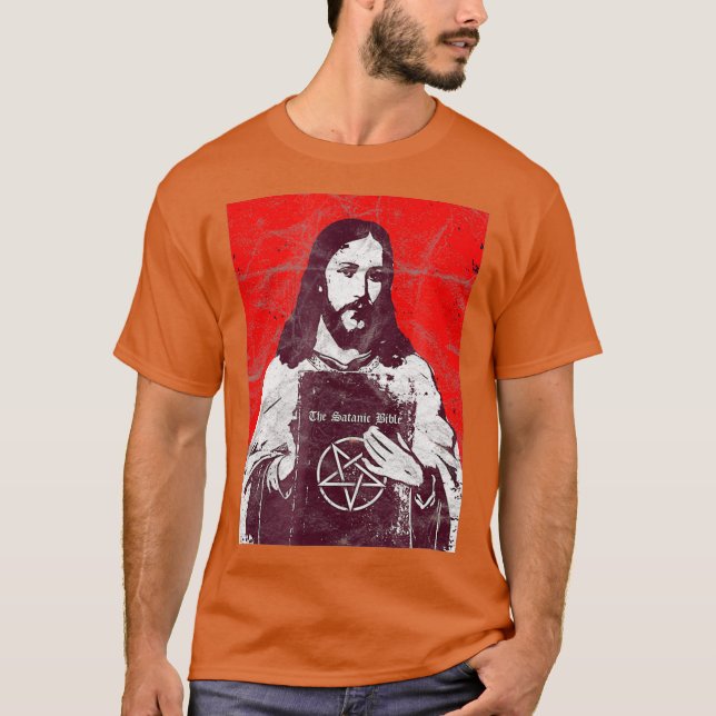 T-shirt La Bible Satanique Jésus - Métal de Mort athée 666 (Devant)
