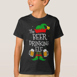 T-shirt La bière Boire Elf Correspondant Boire Famille Mer