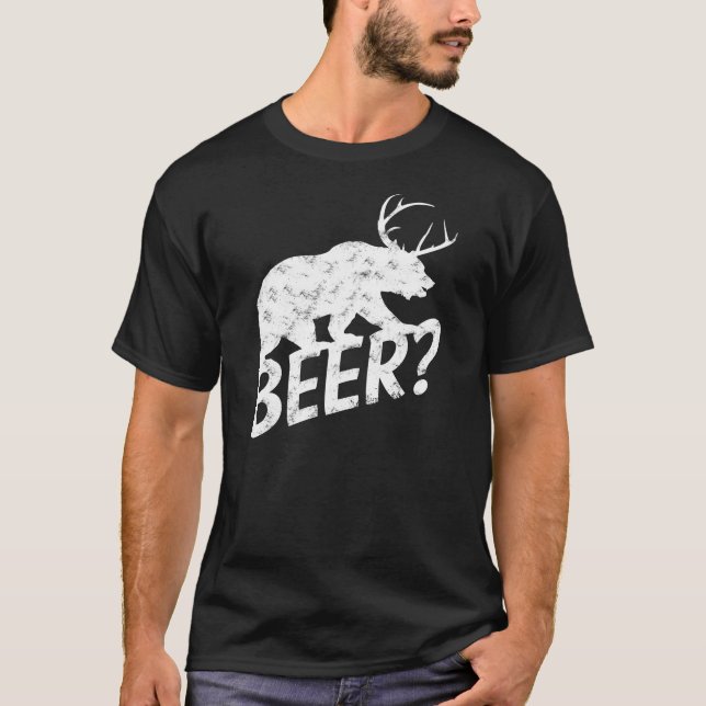 T-shirt La bière de cerfs communs d'ours (Devant)