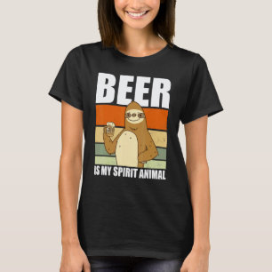 T-shirt La bière est mon animal spirituel Paresseux buve