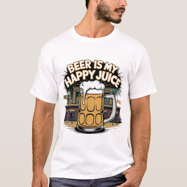 T-shirt La bière est mon jus heureux (Devant)
