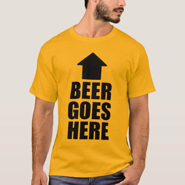 T-SHIRT LA BIÈRE VA ICI (Devant)