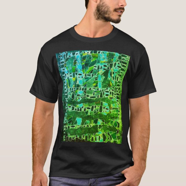 T-shirt La "biologie de la mosaïque verte" masculine (Devant)