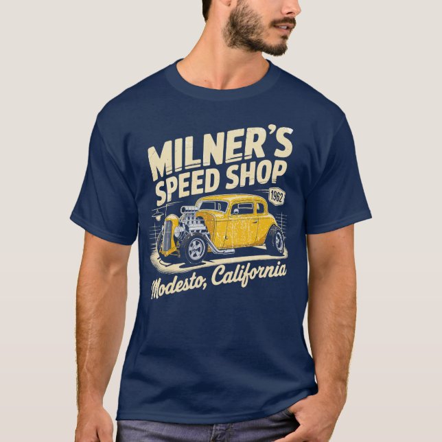 T-shirt La boutique de vitesse de Milner (Devant)