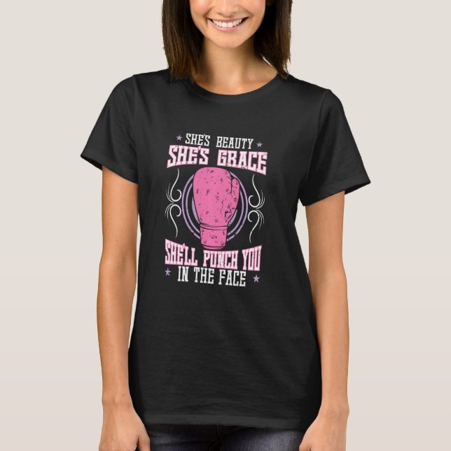 T-shirt La Boxe, Elle Te Punira Au Visage (Devant)