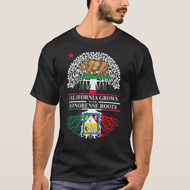 T-shirt La Californie A Grandi Avec Des Racines Sonorense  (Devant)