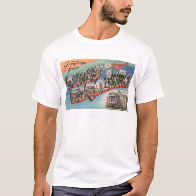 T-shirt La Caroline du Nord (fleur d'état/oiseau) (Devant)