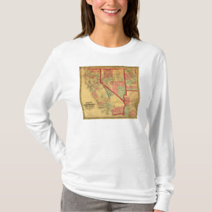 T-shirt La carte de Bancroft de la Californie, Nevada,