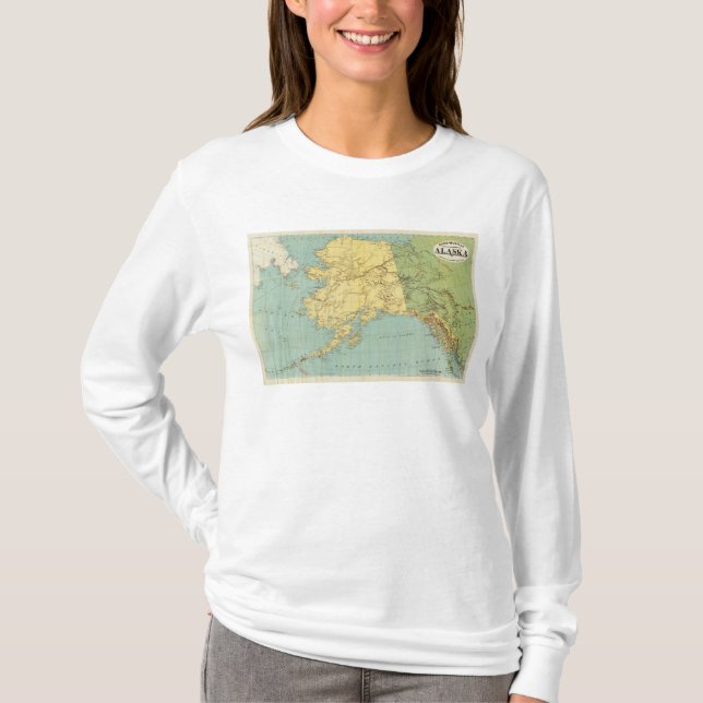 T-shirt La carte de McNally de couche-point de l'Alaska (Devant)