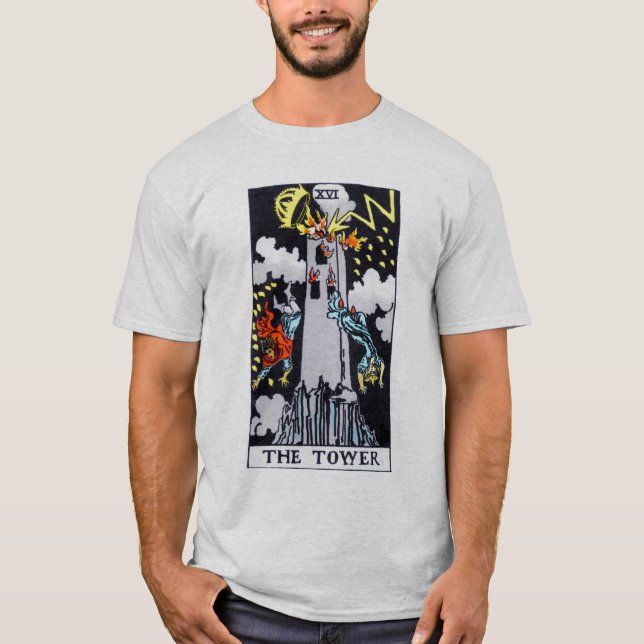 T-shirt La carte de tarot de tour (Devant)