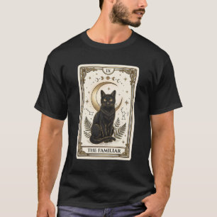 T-shirt La carte de tarot du chat noir familier Witchy Shi