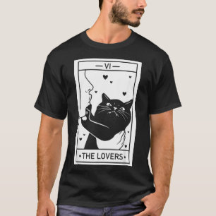 T-shirt La carte de tarot humoristique de l'amant félin Ha
