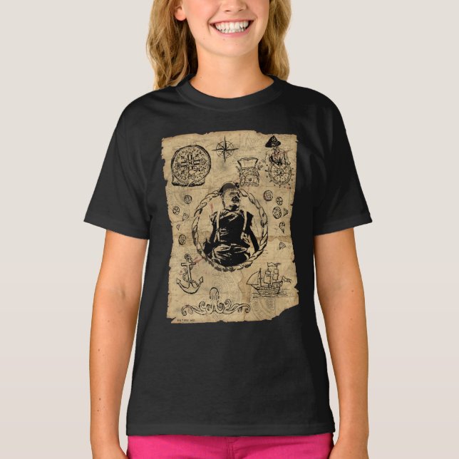 T-shirt La carte des bijoux au trésor des Goonies (Devant)