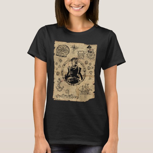 T-shirt La carte des bijoux au trésor des Goonies (Devant)