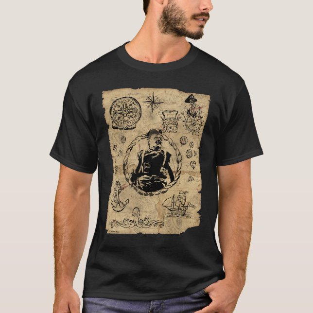 T-shirt La carte des bijoux au trésor des Goonies (Devant)