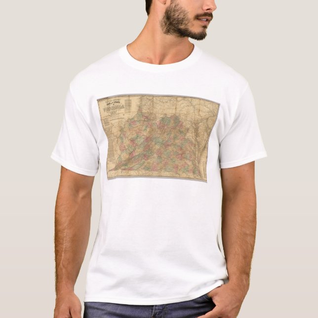 T-shirt La carte officielle de Lloyd de l'état de Virginie (Devant)