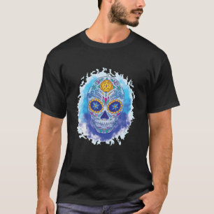 T-shirt La Catrina Design Tattoo Masque Sugar Crâne Waterc