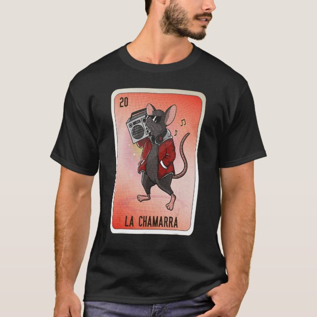 T-shirt La Chamarra Mexican Slang Lottery Bingo Cards (Devant)