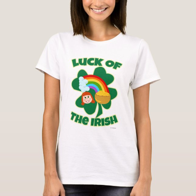 T-shirt La chance du slogan irlandais (Devant)