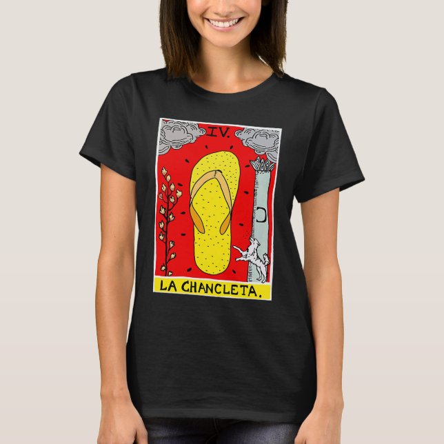 T-shirt La Chancleta The Flip Flop Tarot Card  Latina Lati (Devant)