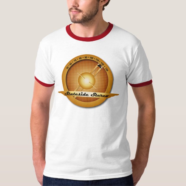 T-shirt La chemise aux États-Unis des hommes stéréo (Devant)