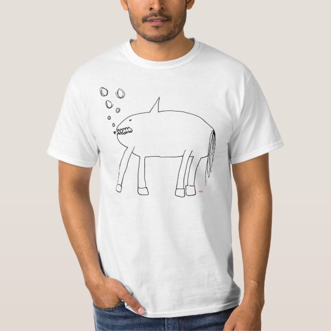 T-shirt La chemise de cheval de requin la meilleur marché (Devant)