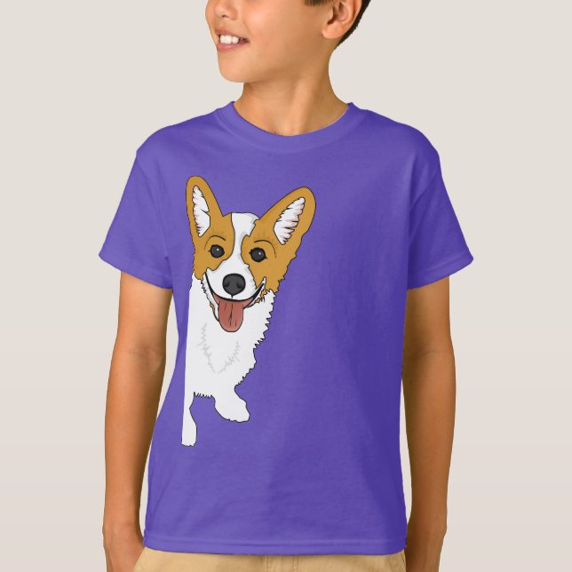 T-shirt La chemise de l'enfant mignon de corgi (Devant)