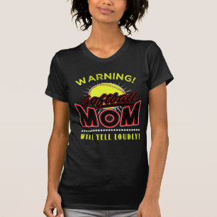 T-shirt La chemise de maman du base-ball, maman hurlera