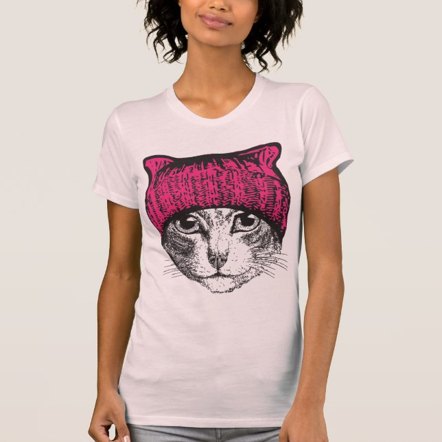 T-shirt La chemise de minou des femmes roses de Pussyhat (Devant)