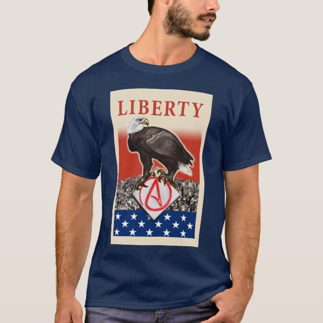 T-shirt La chemise d'Eagle des hommes athées de liberté (Devant)