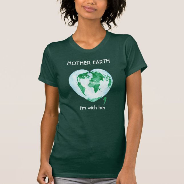 T-shirt La chemise des femmes vertes d'écologiste de mars (Devant)