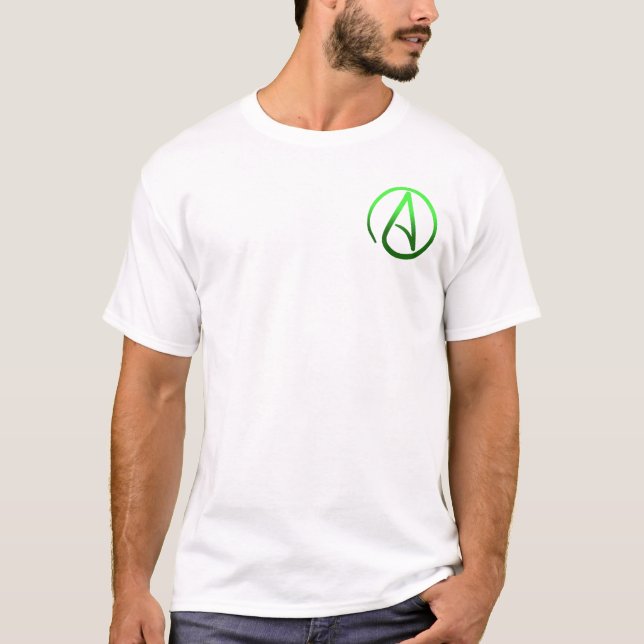 T-shirt La chemise des hommes athées de symbole (Devant)