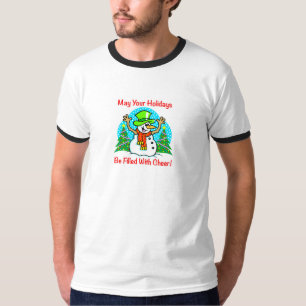 T-shirt La chemise des hommes de bonhomme de neige de Noë